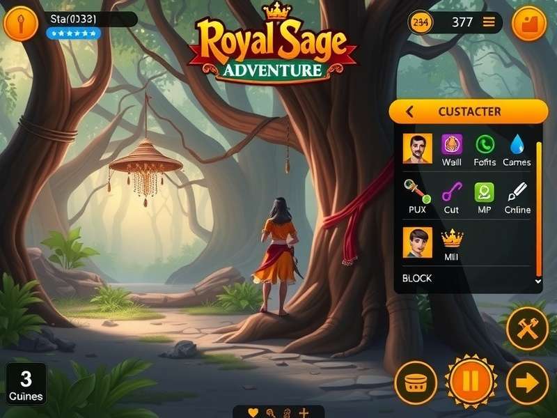 Royal Sage Adventure gameplay screenshot showing character in mystical forest